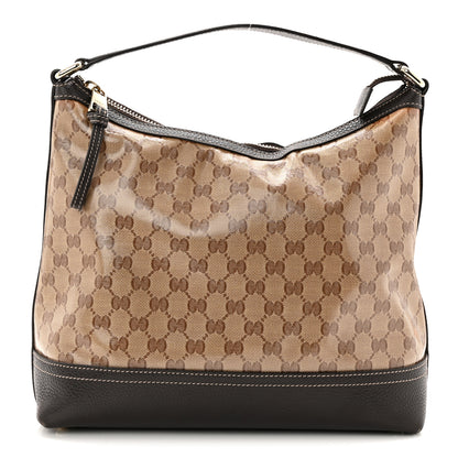 Gucci Crystal Monogram Hobo Shoulder Bag Dark Brown 1 of 10