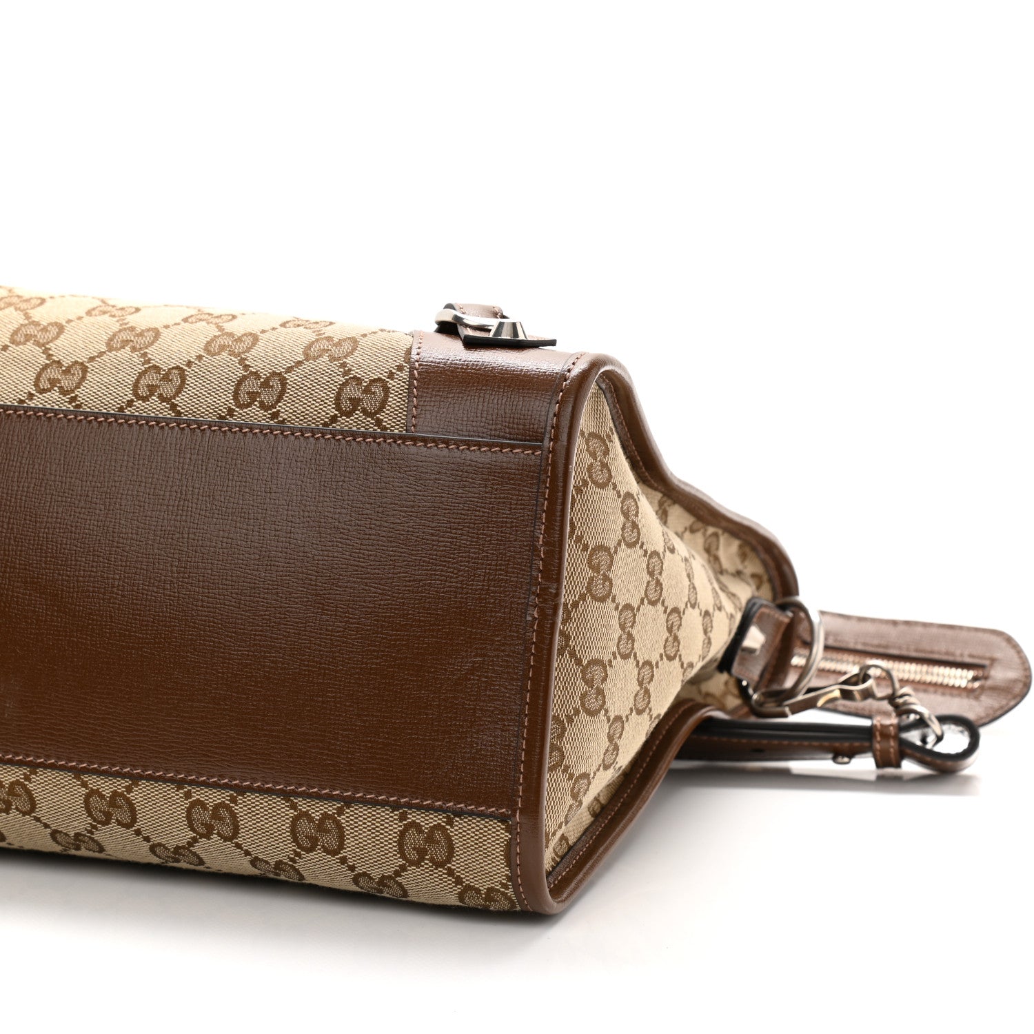 Balenciaga X GUCCI GG Monogram Azalea Calfskin Neo Classic Silver Hardware Medium City Beige Ebony Brown Sugar 10 of 10