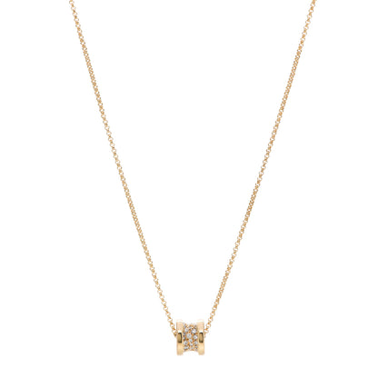 Bulgari 18K Yellow Gold Diamond Small B.Zero1 Pave Pendant Necklace 1 of 7