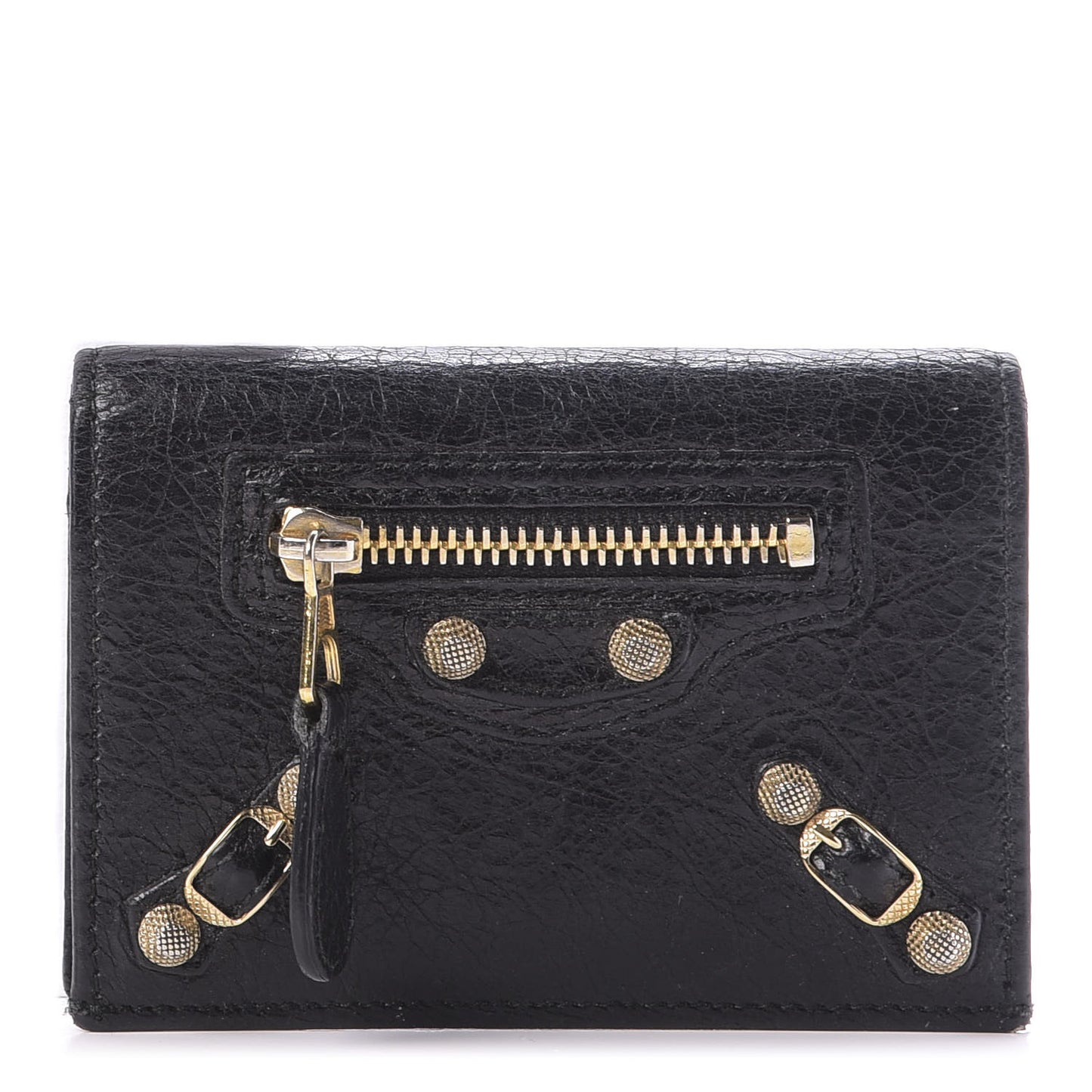 Agneau Giant 12 Gold Card Case Black