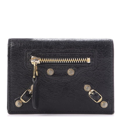 Balenciaga Agneau Giant 12 Gold Card Case Black 1 of 8