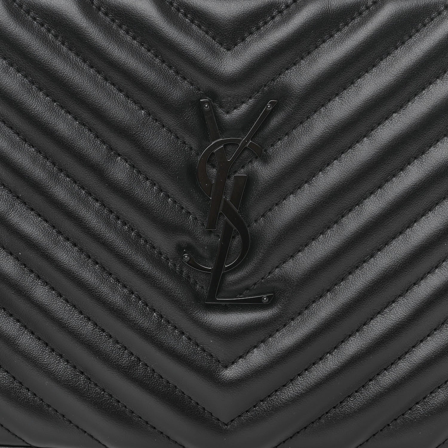 Saint Laurent Calfskin Matelasse Monogram Monochrome Lou Camera Bag Black 7 of 9