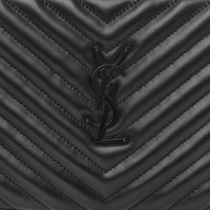 Saint Laurent Calfskin Matelasse Monogram Monochrome Lou Camera Bag Black 7 of 9