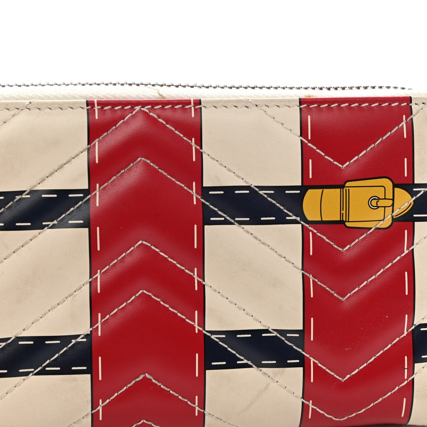 Calfskin Matelasse Trompe L'Oeil Print GG Marmont Zip Around Wallet