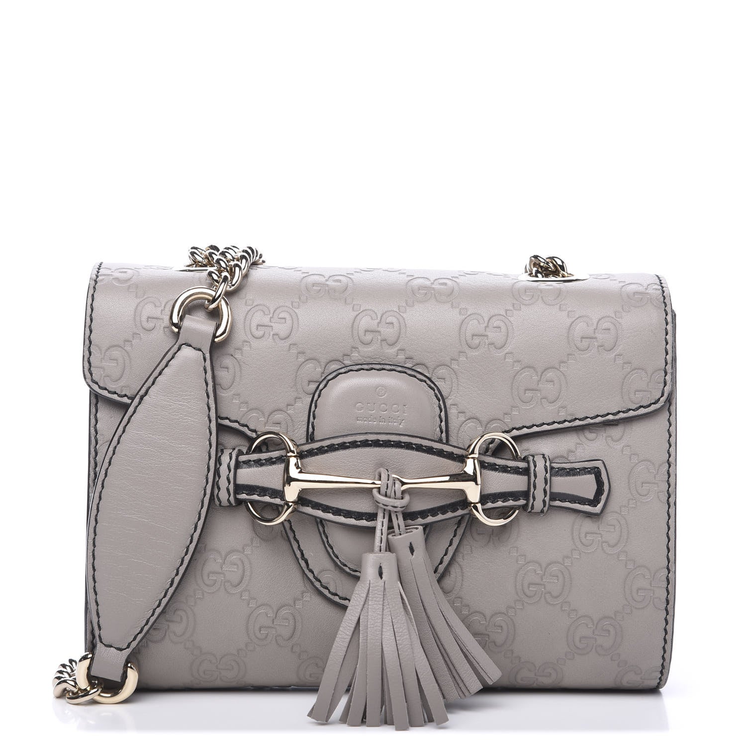 Gucci Guccissima Mini Emily Chain Shoulder Bag Storm Grey 1 of 9