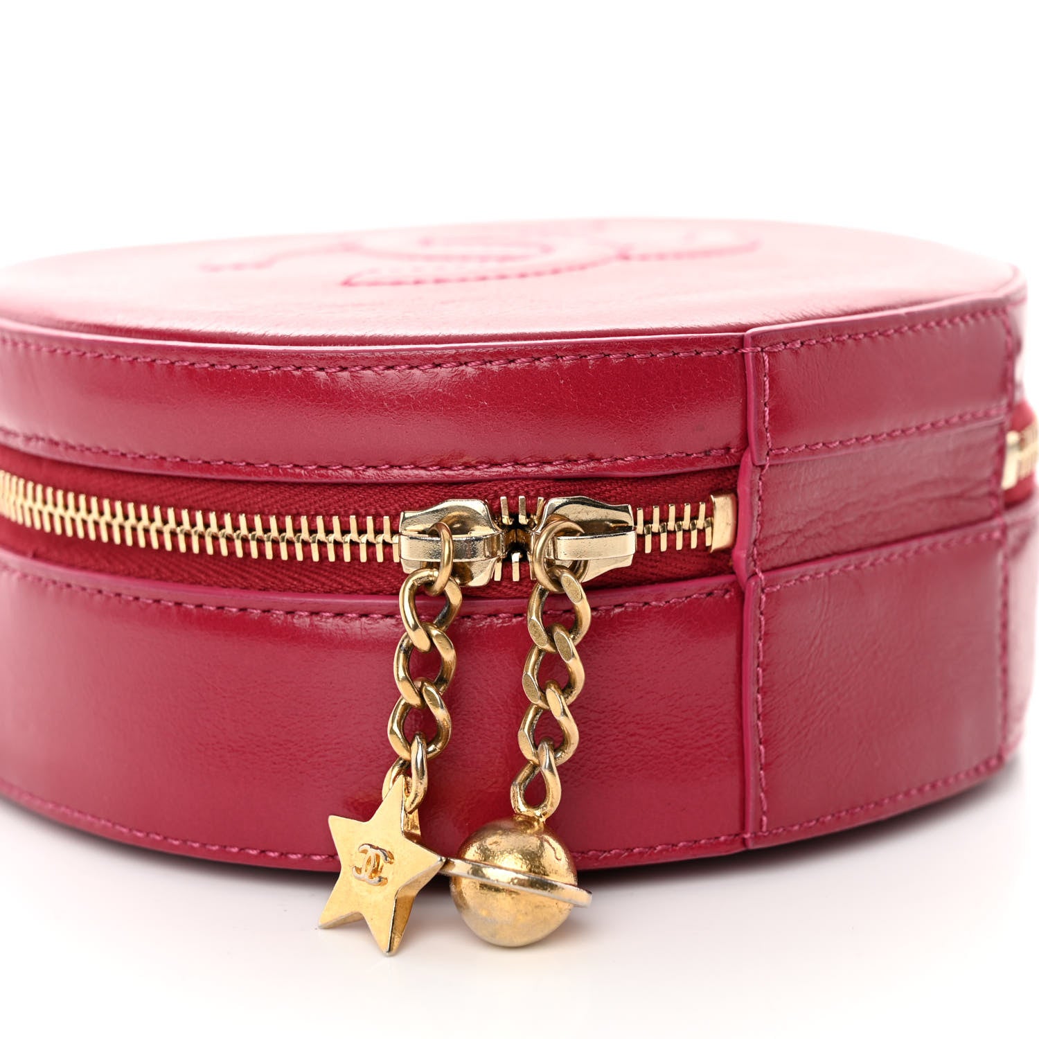 Chanel Glazed Calfskin Round As Earth Evening Bag Rouge 8 of 9