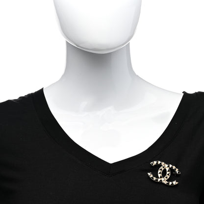 Chanel Studded CC Pin Brooch Gold 2 of 4