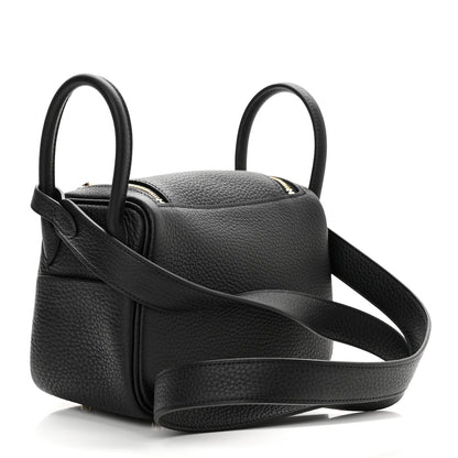 Hermes Taurillon Clemence Mini Lindy 20 Black 3 of 10