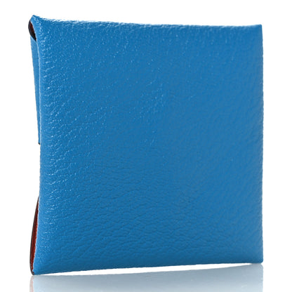 Hermes Chevre Mysore Bastia Verso Coin Purse Bleu Frida Cuivre 3 of 8
