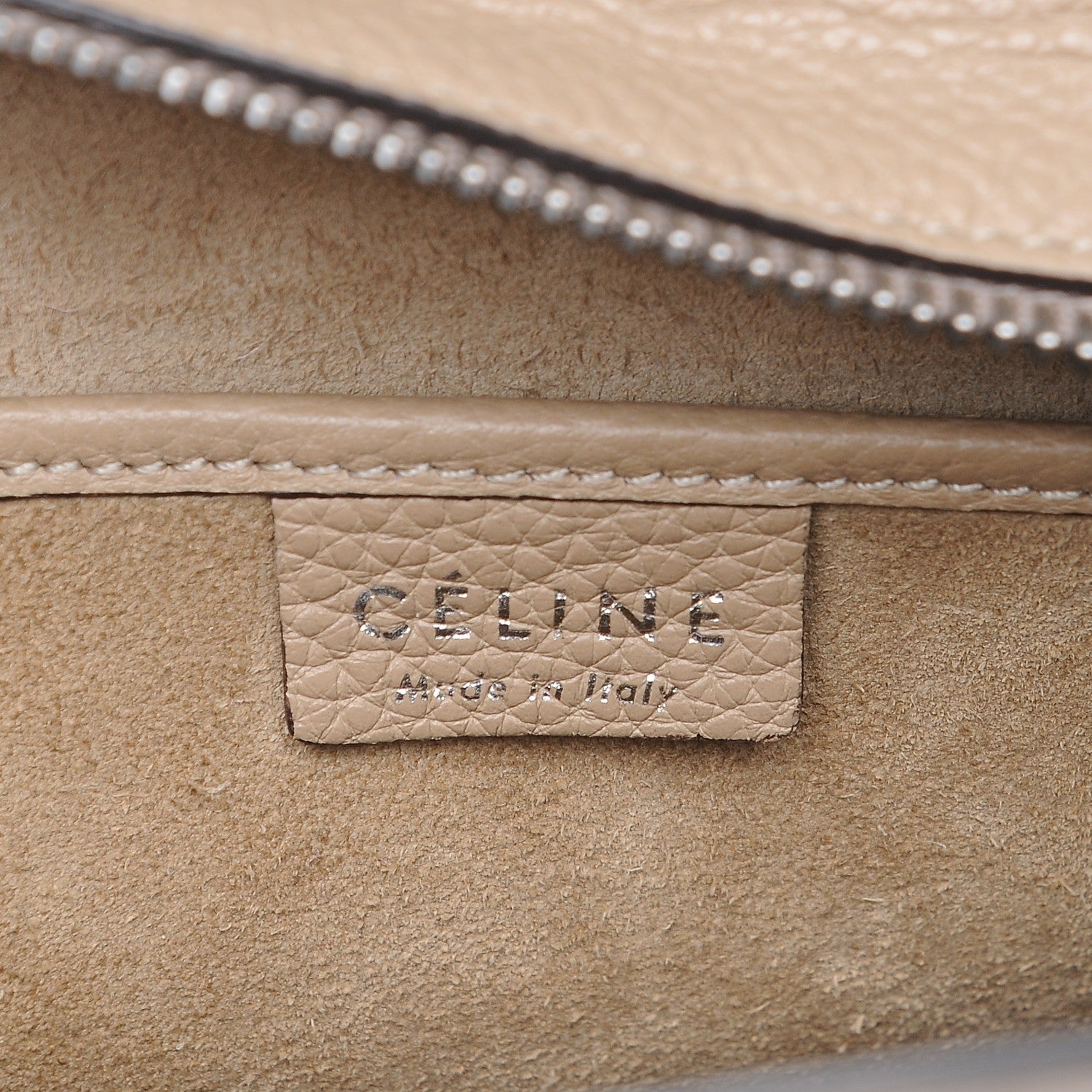 Celine Drummed Calfskin Nano Luggage Dune 7 of 8