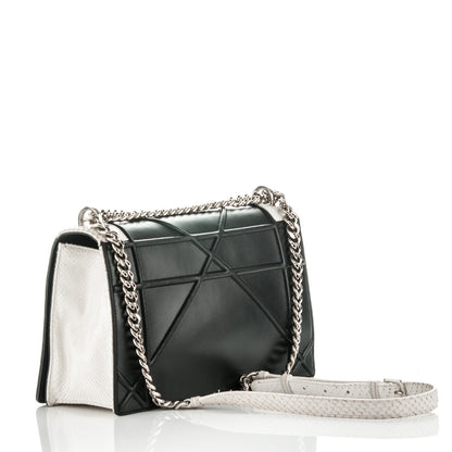 Christian Dior Lambskin Python Large Diorama Flap Bag Black White 3 of 8
