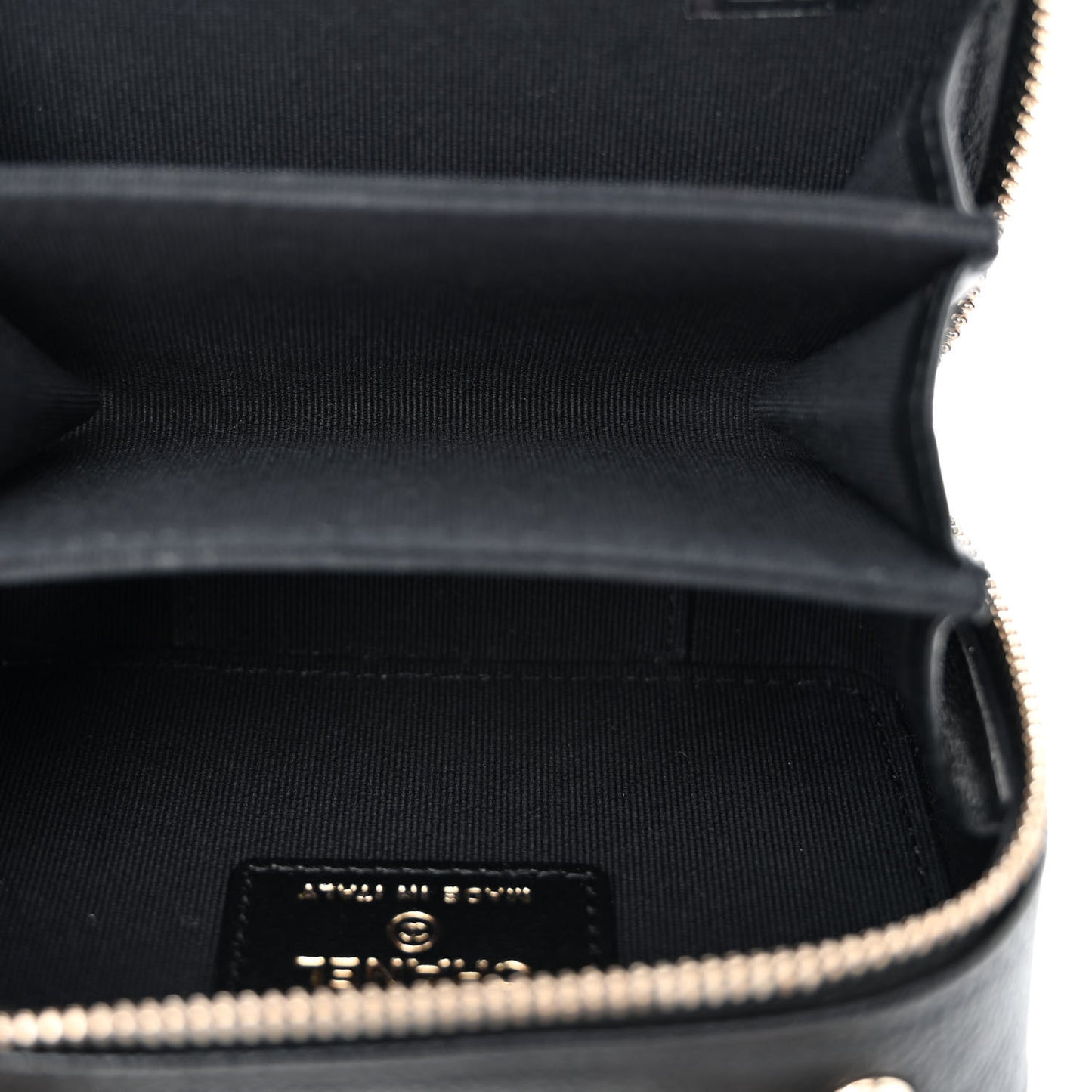 Caviar Chevron Quilted Mini Boy Clutch With Chain Black