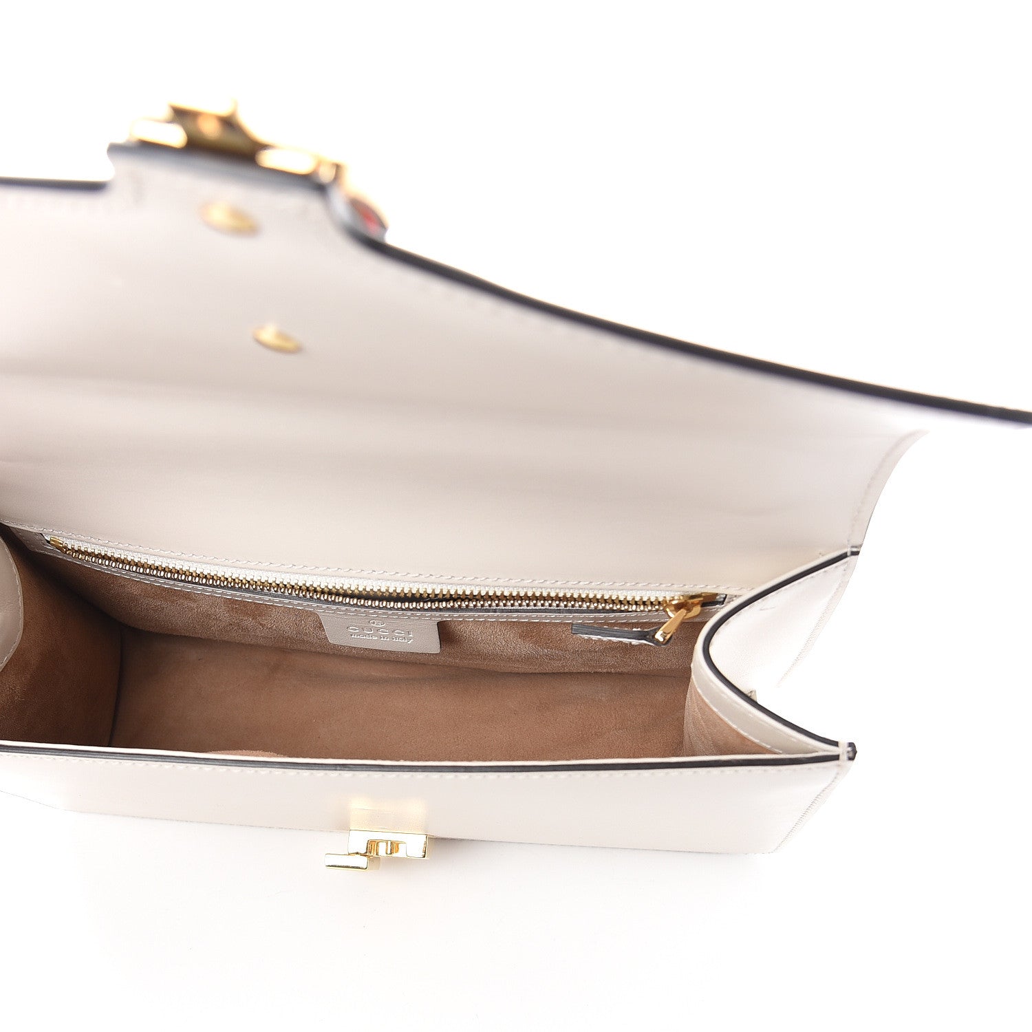 Gucci Calfskin Small Sylvie Shoulder Bag Off White 4 of 8