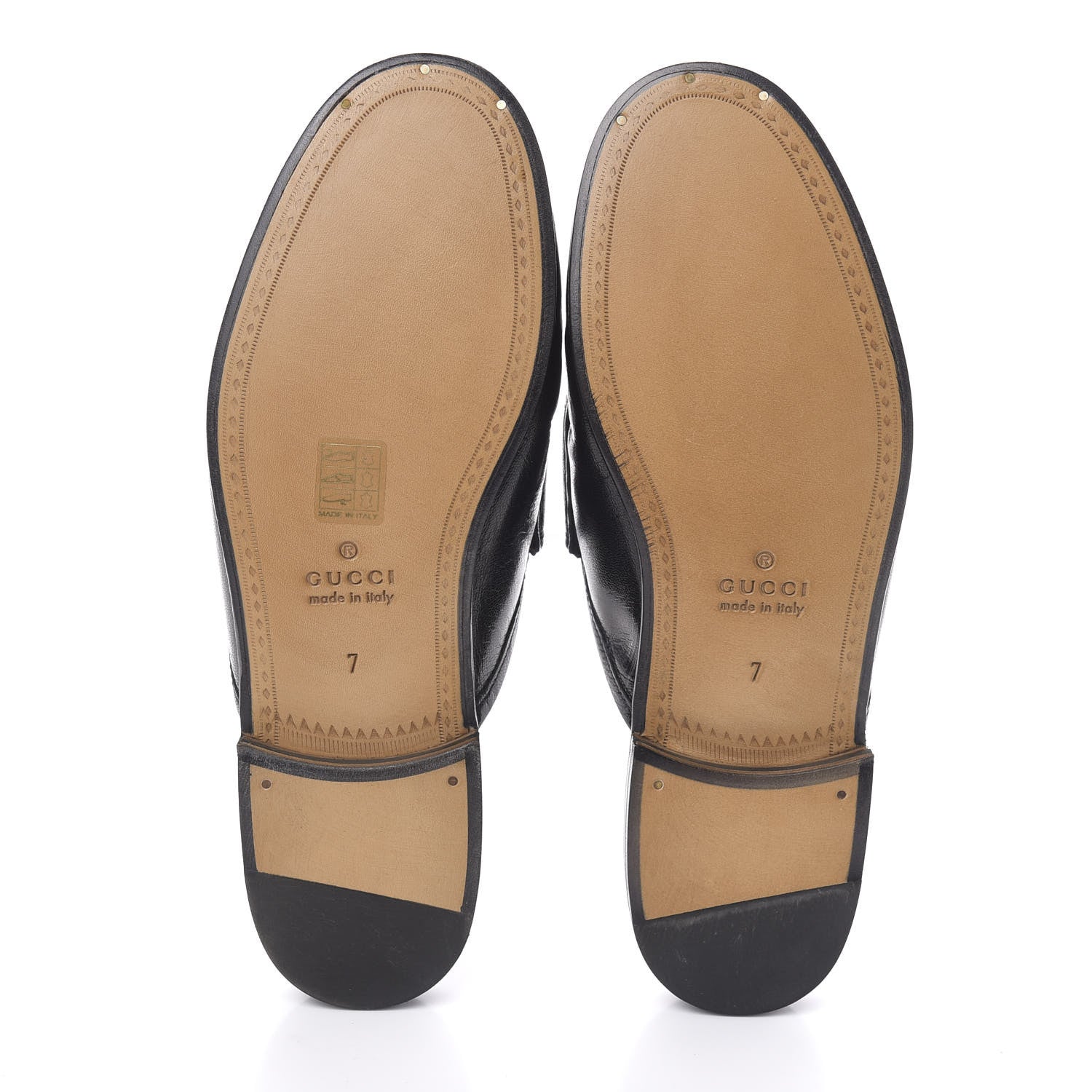 Gucci Goatskin Mens Horsebit Slippers 7 Black 5 of 9