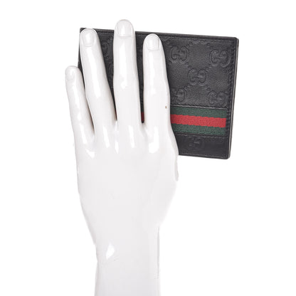 Gucci Guccissima Web Bi-Fold Wallet Black 2 of 8
