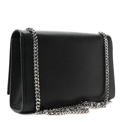 Saint Laurent Grain De Poudre Medium Classic Monogram Kate Satchel Black 2 of 9