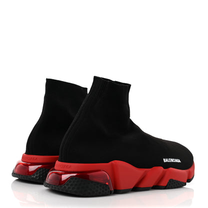 Balenciaga Neoprene Knit Mens Speed Clear Sole Sneakers 45 Black Red 4 of 7