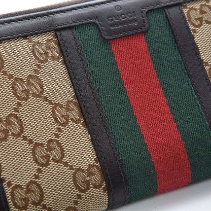 Gucci Monogram Web Rania Zip Around Wallet Dark Brown 5 of 8