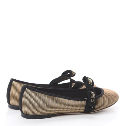 Christian Dior Laminated Grosgrain Miss J'Adior Ballerina Flats 39.5 Bronze 4 of 7