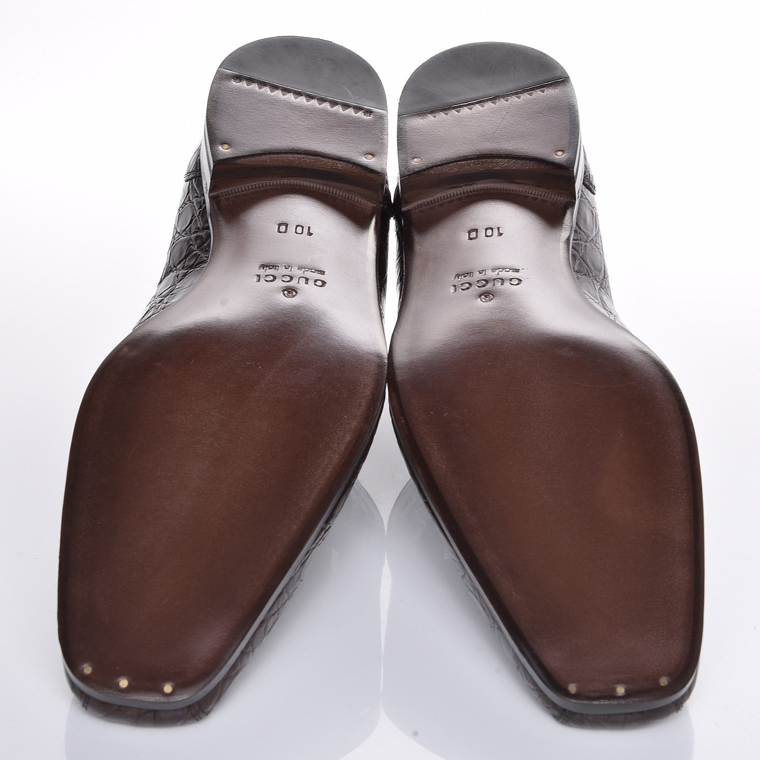 Gucci Mens Caiman Mocassin Loafers 10 Cocoa 5 of 8
