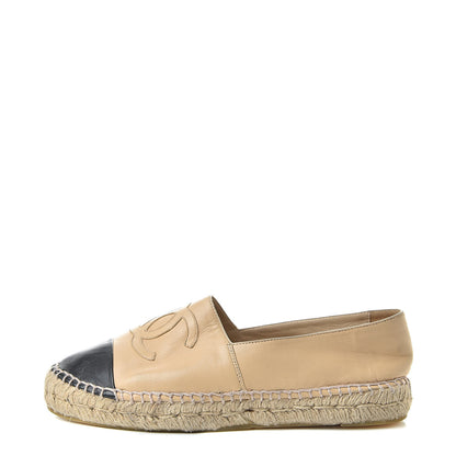 Chanel Lambskin CC Espadrilles 40 Beige Black 1 of 14