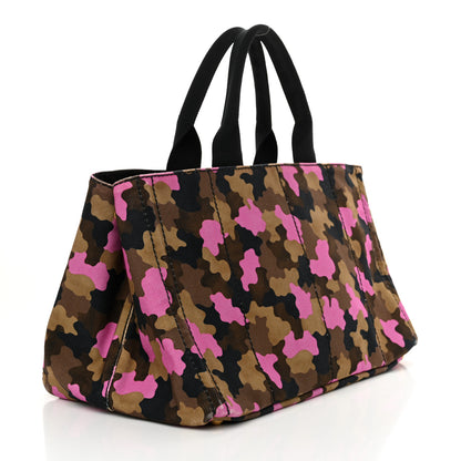 Prada Canapa Camouflage Tote  Pink Brown 3 of 14