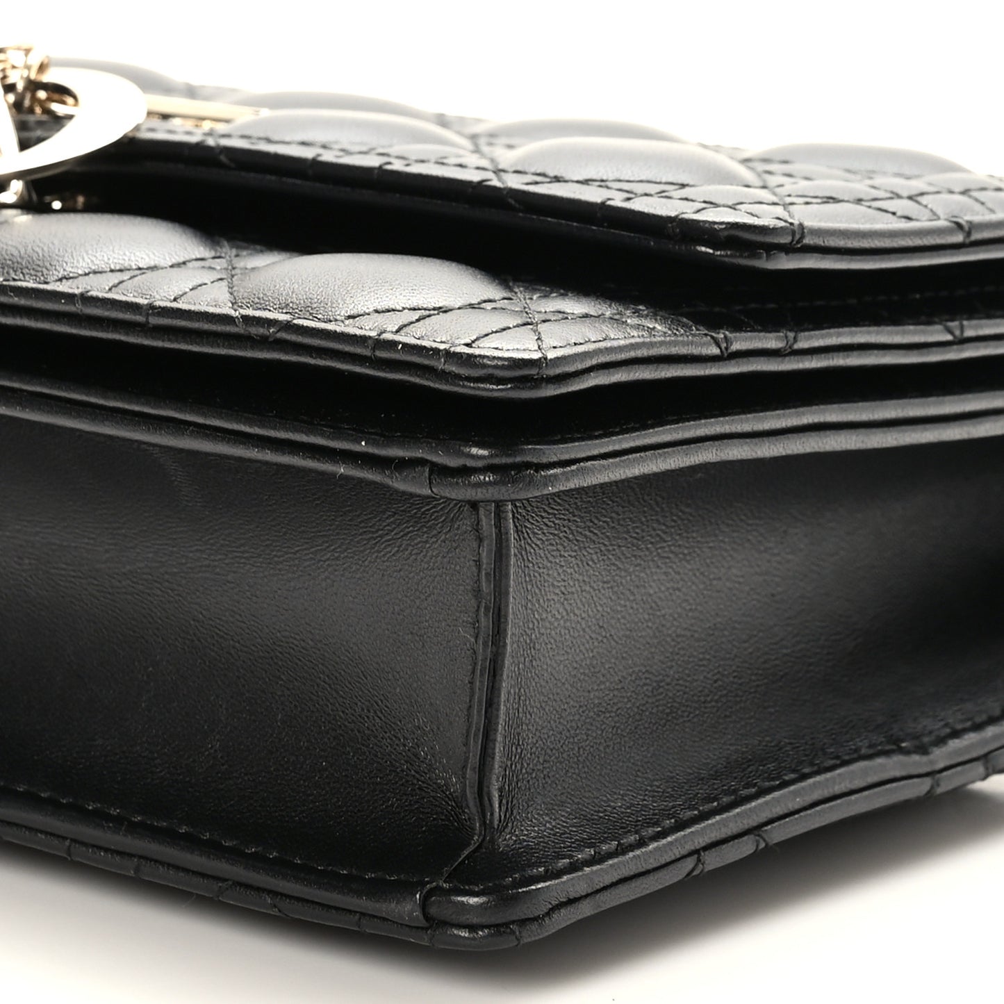 Lambskin Cannage Miss Dior Top Handle Bag Black