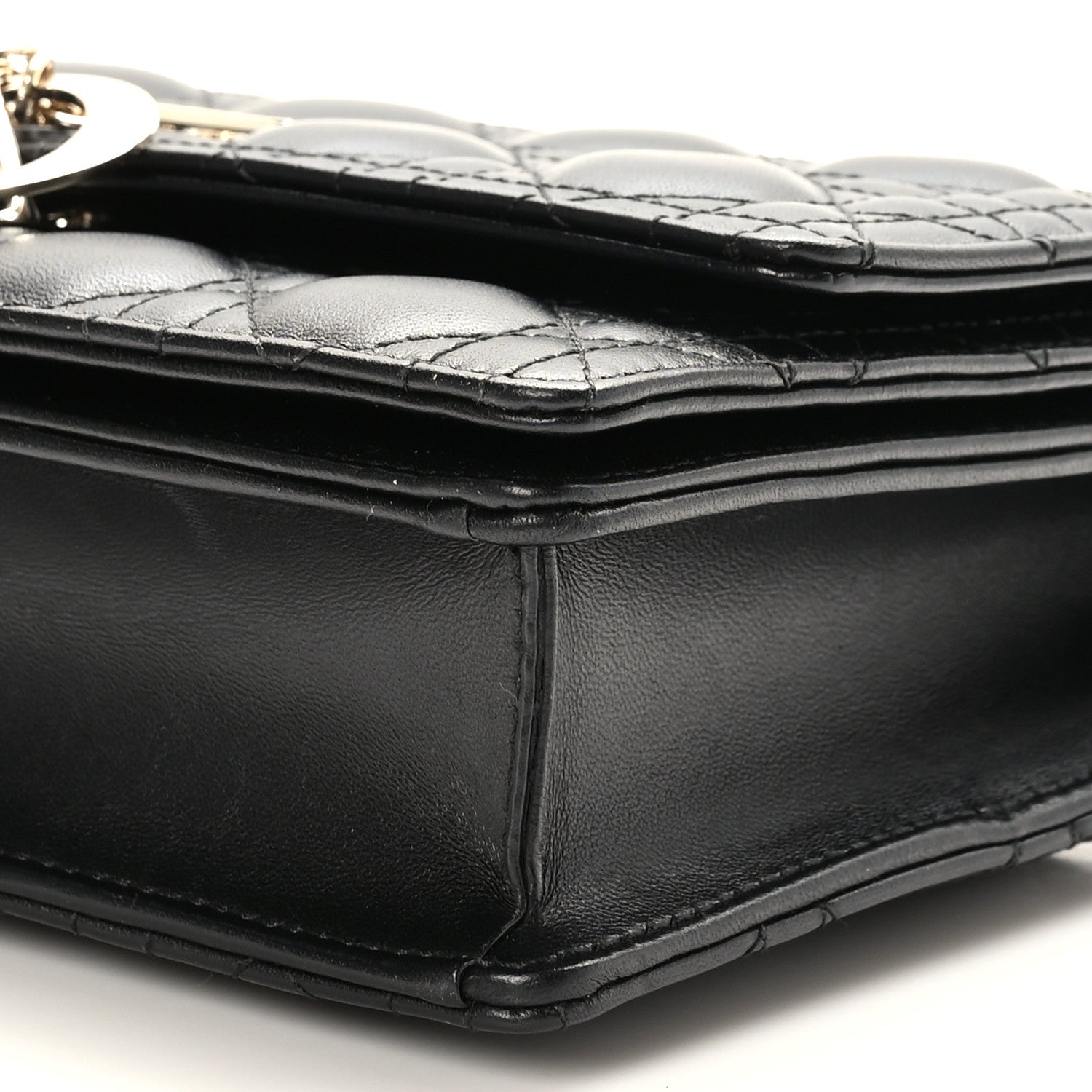 Christian Dior Lambskin Cannage Miss Dior Top Handle Bag Black 8 of 8