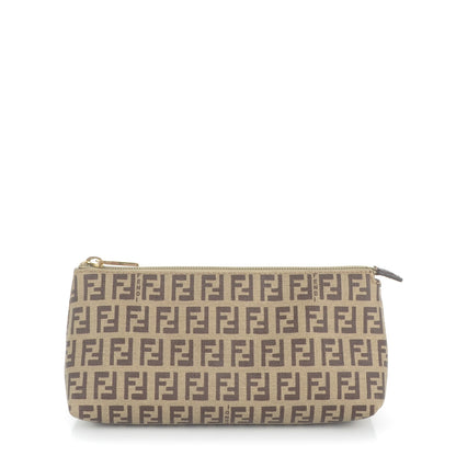 Fendi Zucchino Spalmati Forever Large Cosmetic Pouch Tobacco 1 of 8