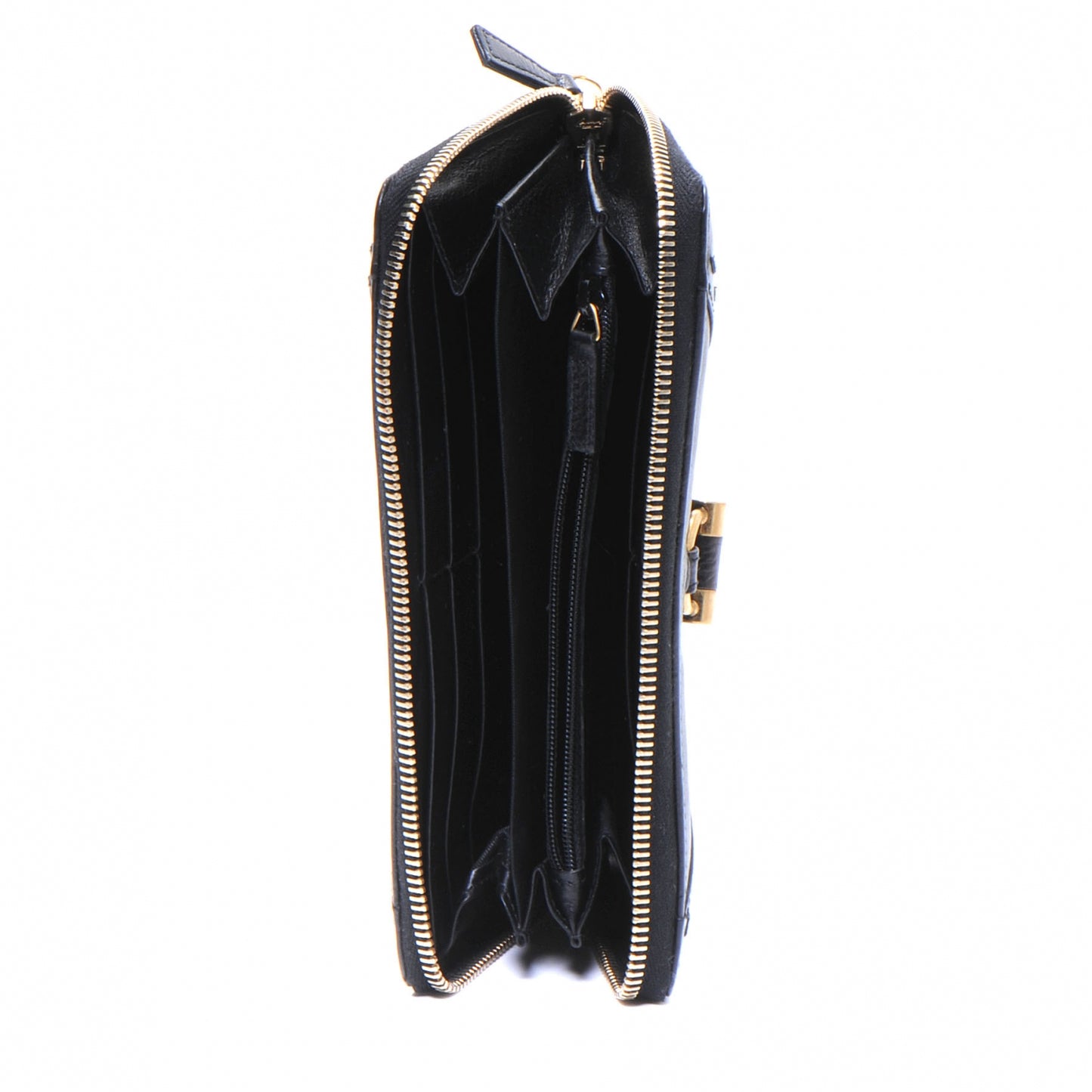 Leather Muse Zip Around Wallet Black