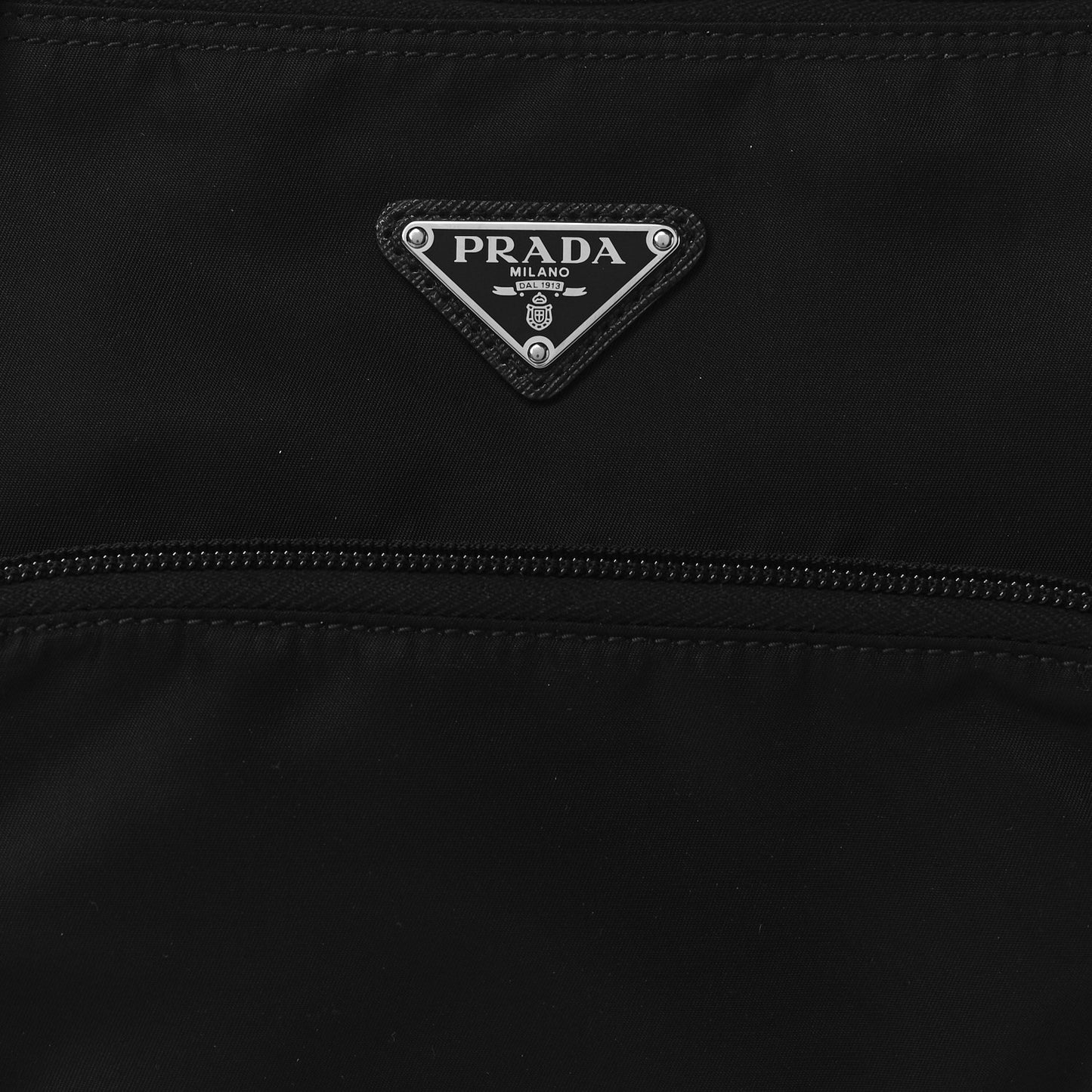 Nylon Saffiano Flat Messenger Bag Black