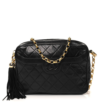 Chanel Lambskin Quilted Tassel Camera Case Black 1 of 14