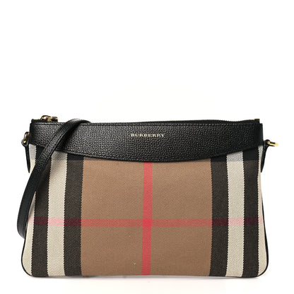 Burberry House Check Derby Peyton Crossbody Clutch Bag Black 1 of 9