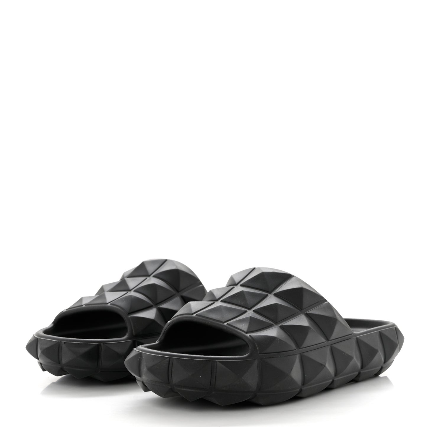 Rubber Roman Stud Turtle Slide Sandals 38 Black