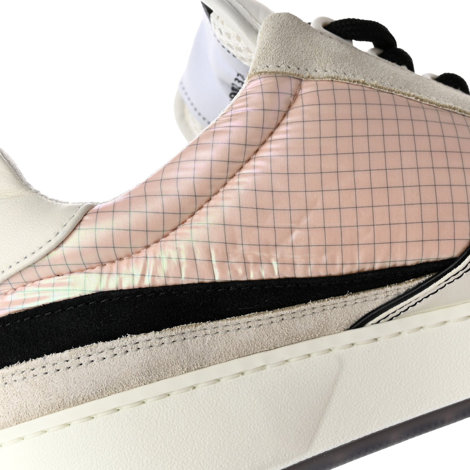 Chanel Suede Fabric Calfskin Womens CC Sneakers 37.5 Pink Gray White 8 of 11