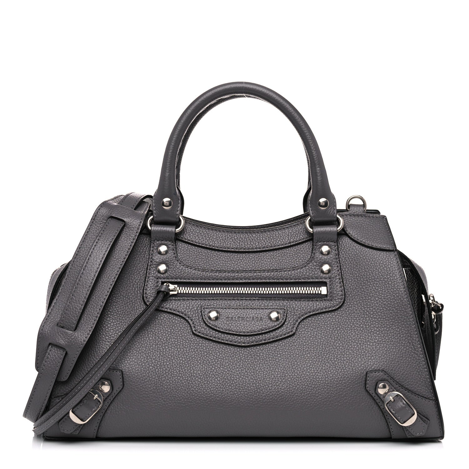 Balenciaga Grained Calfskin Neo Classic Silver Hardware S City Dark Grey 1 of 10