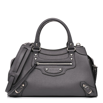 Balenciaga Grained Calfskin Neo Classic Silver Hardware S City Dark Grey 1 of 10
