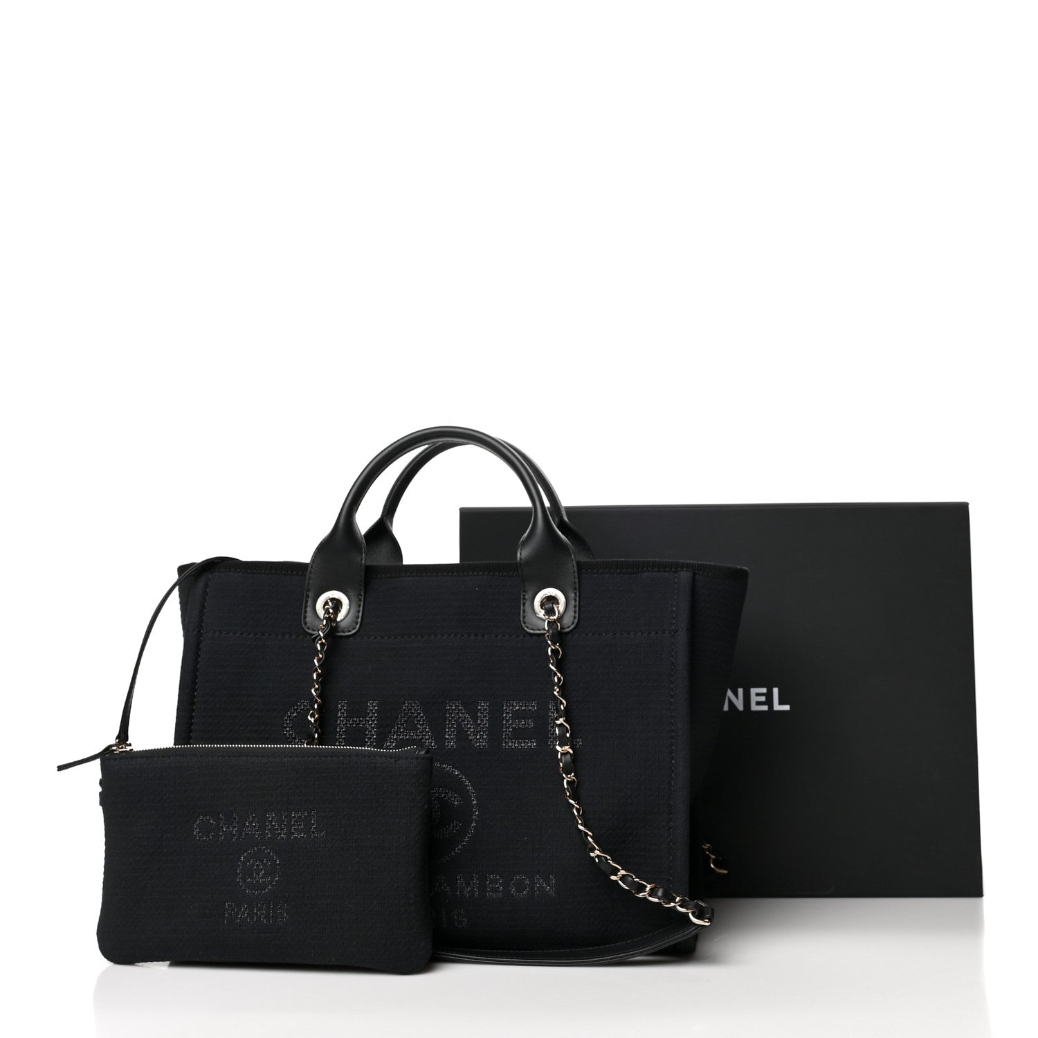 Chanel Mixed Fibers Small Deauville Tote Black 12 of 12