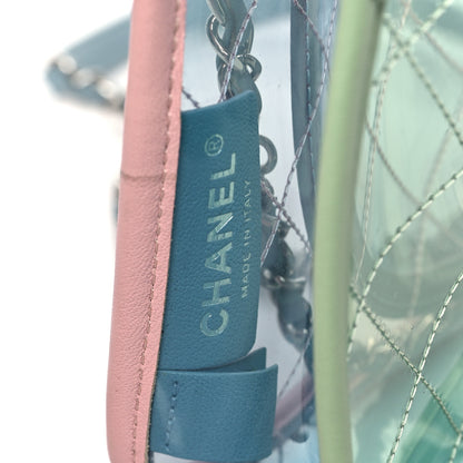 Chanel Lambskin PVC Quilted Medium Coco Splash Flap Blue Green 6 of 9