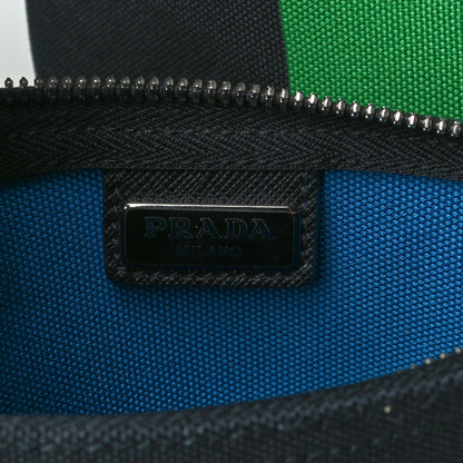 Prada Canapa Racing Logo Shopping Tote Black Verde 5 of 10