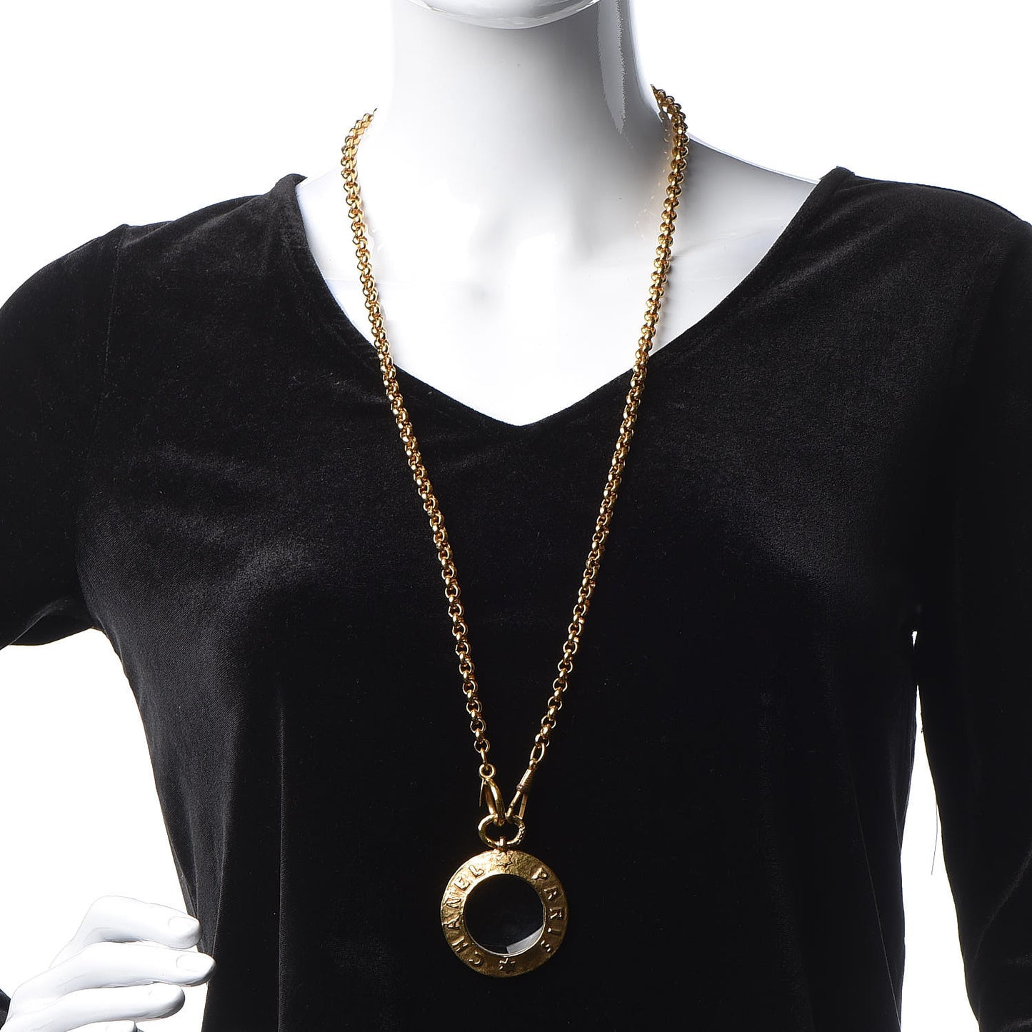 Pearl Loupe Magnifying Glass Necklace Gold