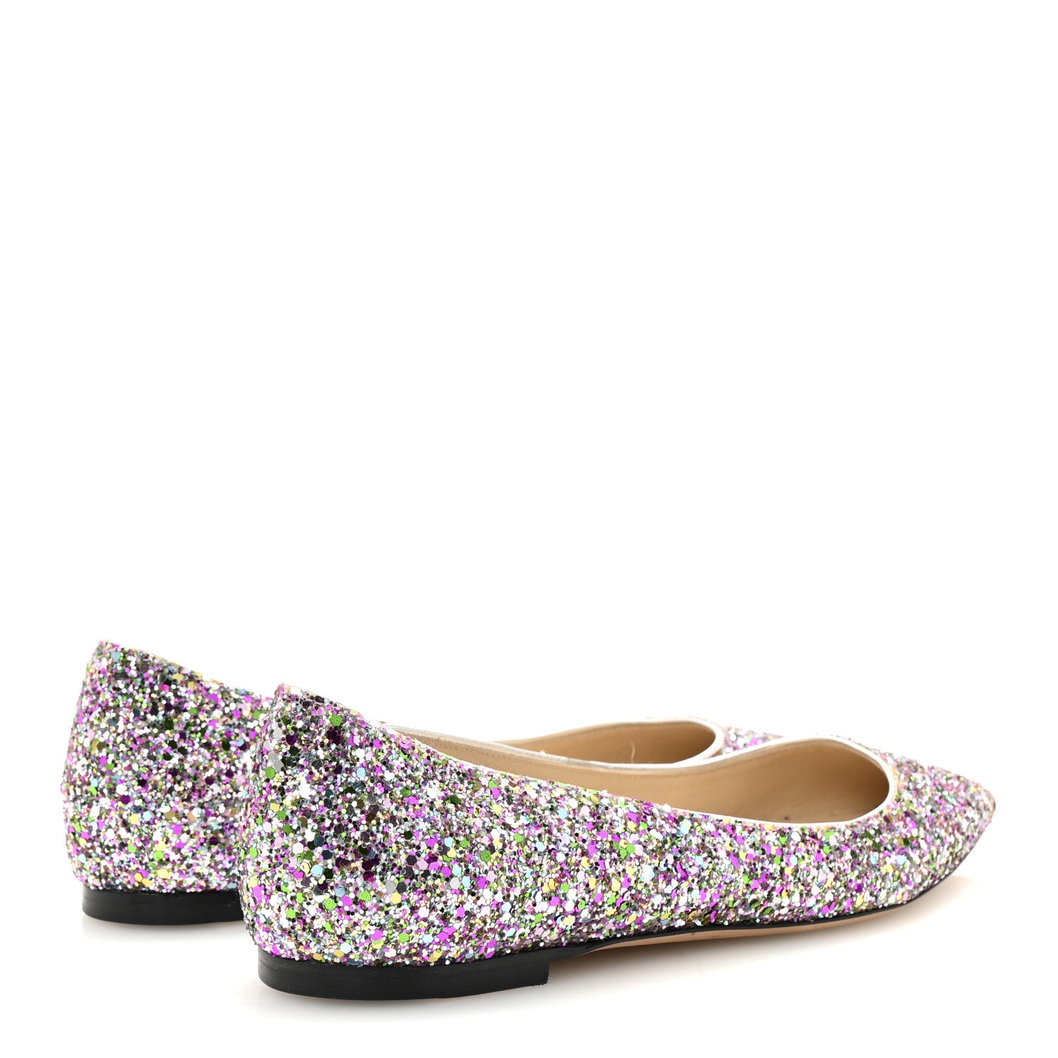 Jimmy Choo Glitter Romy Flats 36.5 Silver Multicolor 5 of 8