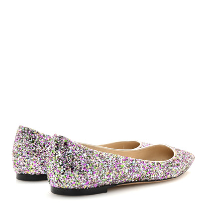 Jimmy Choo Glitter Romy Flats 36.5 Silver Multicolor 5 of 8