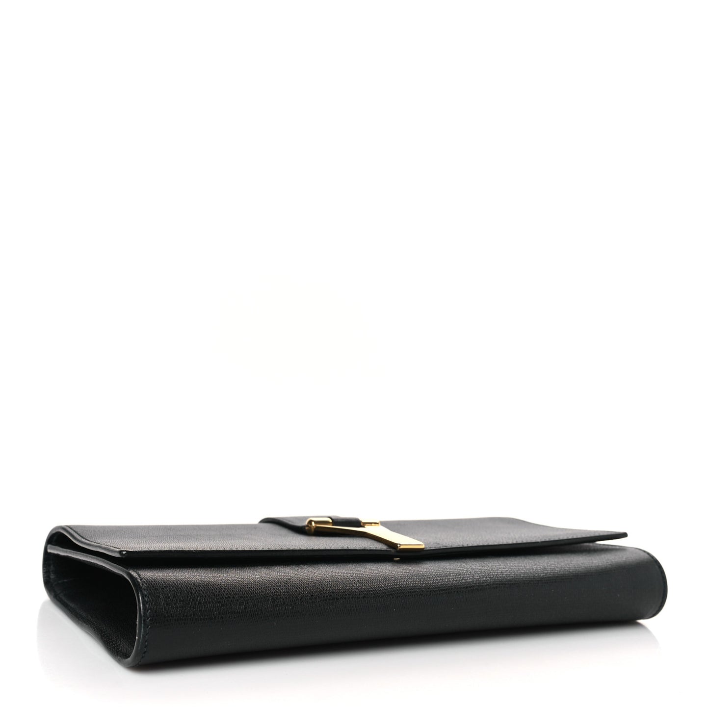 Textured Calfskin Classic Y Ligne Clutch Black