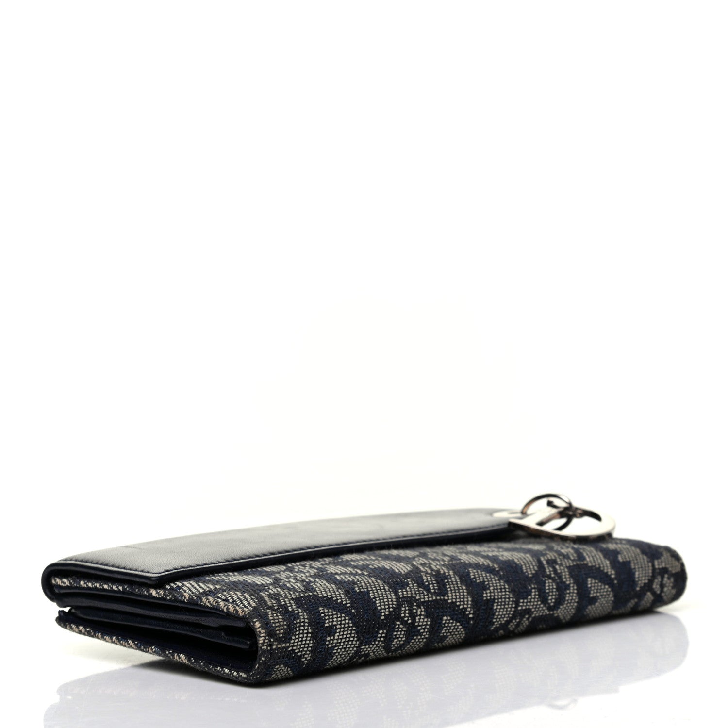Christian Dior Monogram Calfskin D Continental Wallet Navy 4 of 7