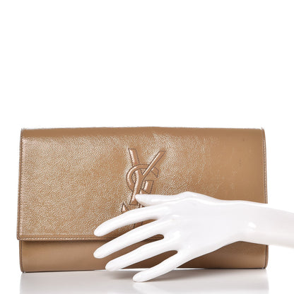 Saint Laurent Textured Patent Monogram Large Belle De Jour Clutch Nude 2 of 16