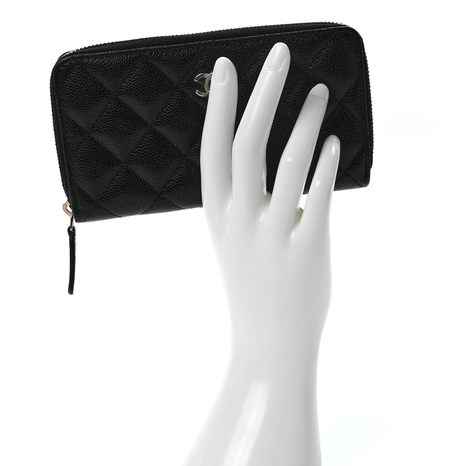 Chanel Caviar Quilted Medium Zip Around Wallet Black 2 of 8