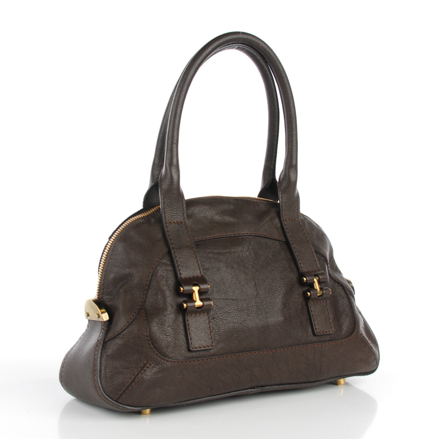 Chloe Calfskin Georgia Satchel Brown 3 of 7