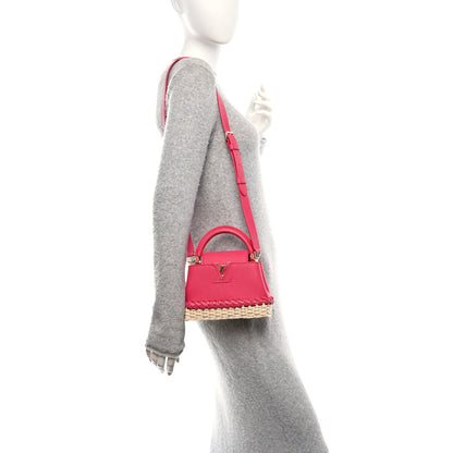Louis Vuitton Rattan Taurillon Capucines Mini Magenta 2 of 10