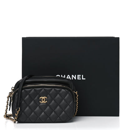 Chanel Calfskin Quilted Day Trips Camera Case Black 9 of 9